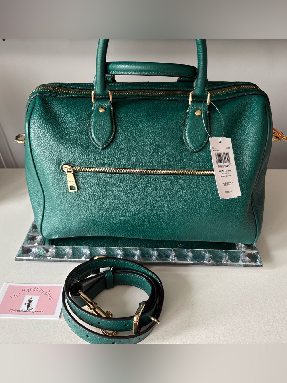 ❌SOLD❌🍀Coach Emerald Green Large Rowan CES11🍀 - Picture 2 of 9